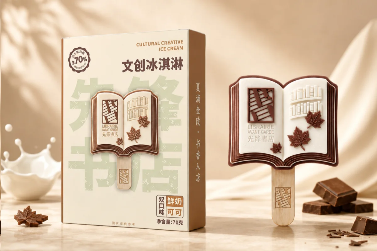 先锋书店文创冰淇淋 案例图库