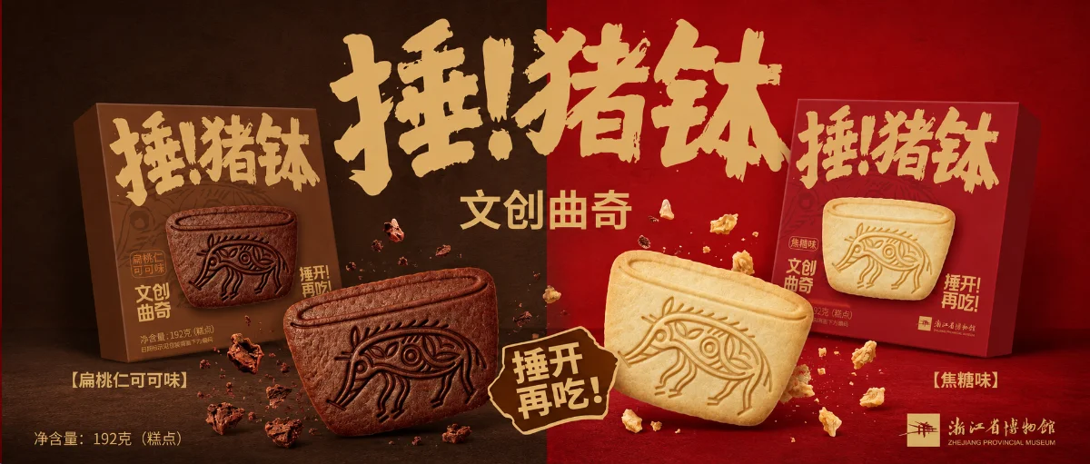 浙江省博物馆猪纹黑陶钵曲奇